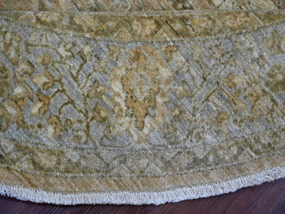 Brown 7'11" x 8'3" Oushak And Peshawar Hand knotted Wool Rug - Sku: O021515