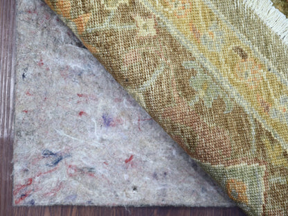 Green 8'1" x 8'4" Oushak And Peshawar Hand knotted Wool Rug - Sku: O021517