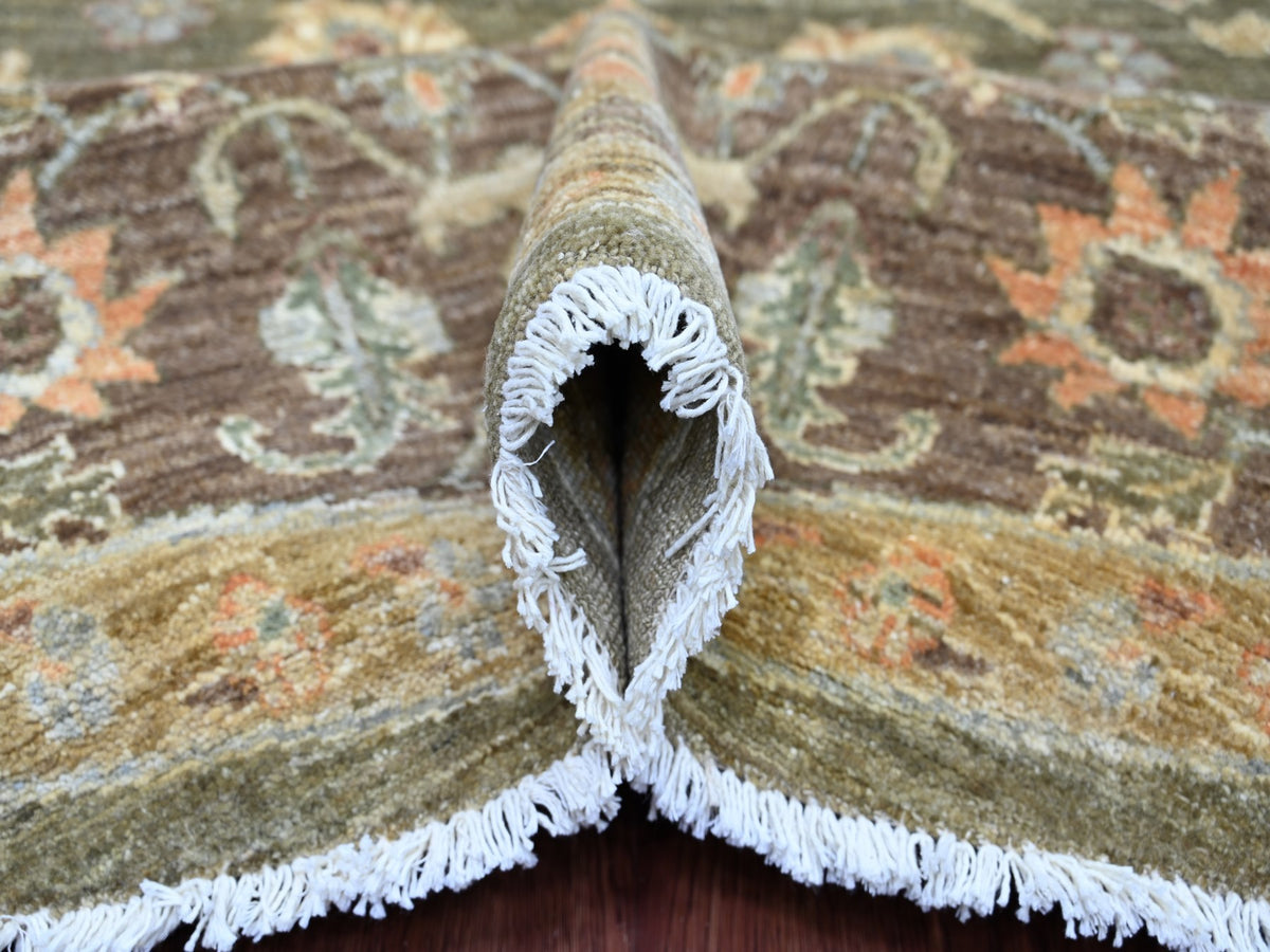 Mahal Oushak hand-knotted wool rug in Green & Brown, 8'1" x 8'4" — SKU O021517 (view 5)