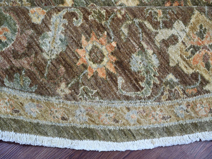 Green 8'1" x 8'4" Oushak And Peshawar Hand knotted Wool Rug - Sku: O021517