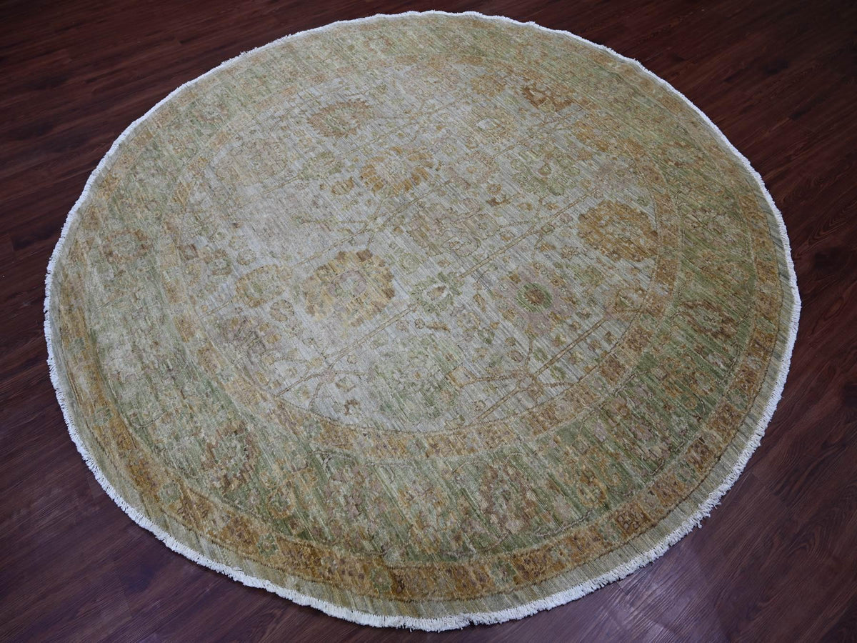 Mahal Oushak hand-knotted wool rug in Gray & Green, 8'1" x 8'2" — SKU O021519 (view 3)