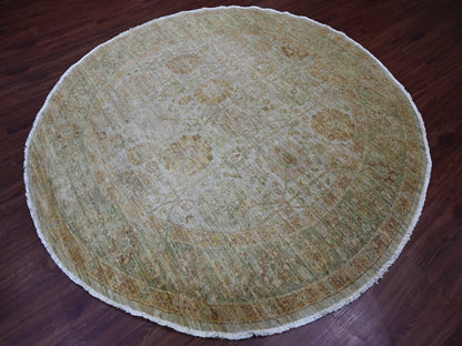 Mahal Oushak hand-knotted wool rug in Gray & Green, 8'1" x 8'2" — SKU O021519 (view 3)