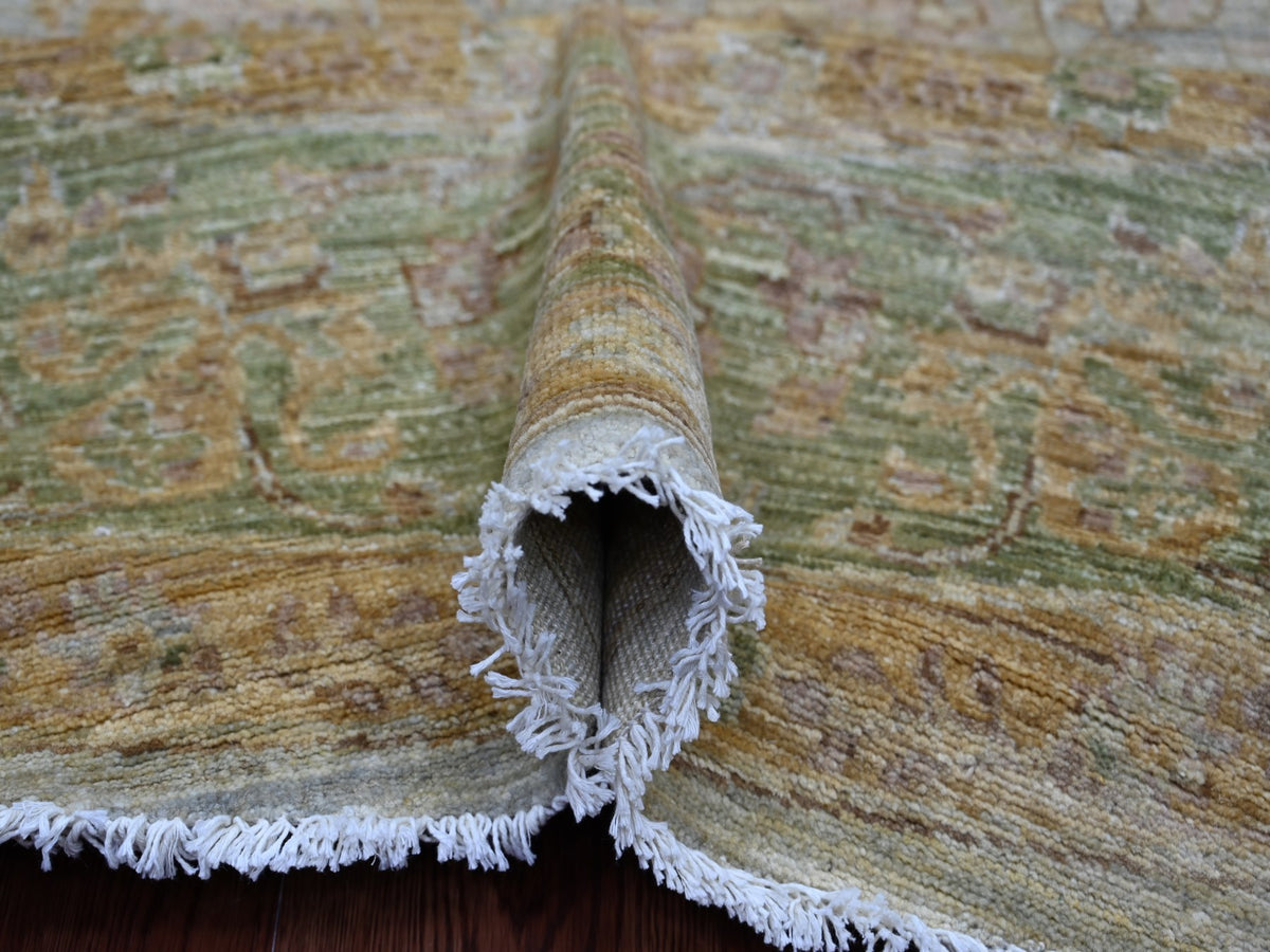 Mahal Oushak hand-knotted wool rug in Gray & Green, 8'1" x 8'2" — SKU O021519 (view 5)