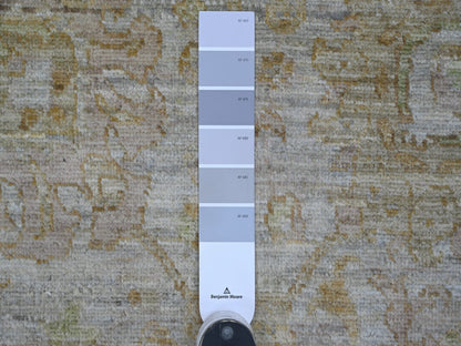 Mahal Oushak hand-knotted wool rug in Gray & Green, 8'1" x 8'2" — SKU O021519 (view 7)