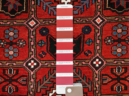 Hamadan Tribal & Geometric hand-knotted wool runner in Red & Brown, 2'10" x 9'6" — SKU O02151 (view 4)