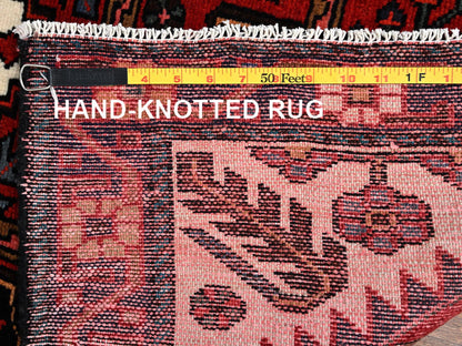 Hamadan Tribal & Geometric hand-knotted wool runner in Red & Brown, 2'10" x 9'6" — SKU O02151 (view 7)