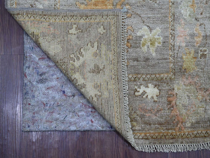 Brown 2'6" x 15'10" Oushak And Peshawar Hand knotted Wool Rug - Sku: O021520
