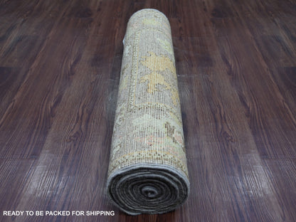 Brown 2'6" x 15'10" Oushak And Peshawar Hand knotted Wool Rug - Sku: O021520