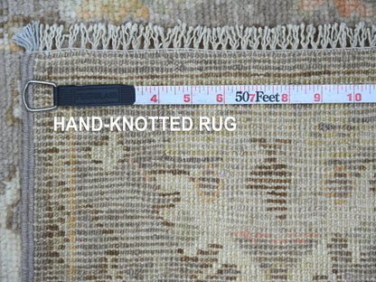 Brown 2'6" x 15'10" Oushak And Peshawar Hand knotted Wool Rug - Sku: O021520