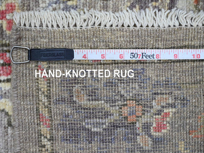 Brown 2'8" x 13'8" Oushak And Peshawar Hand knotted Wool Rug - Sku: O021522