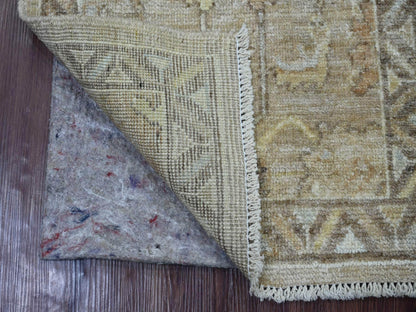 Brown 1'11" x 2'11" Oushak And Peshawar Hand knotted Wool Rug - Sku: O021525