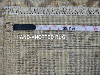 Brown 1'11" x 2'11" Oushak And Peshawar Hand knotted Wool Rug - Sku: O021525