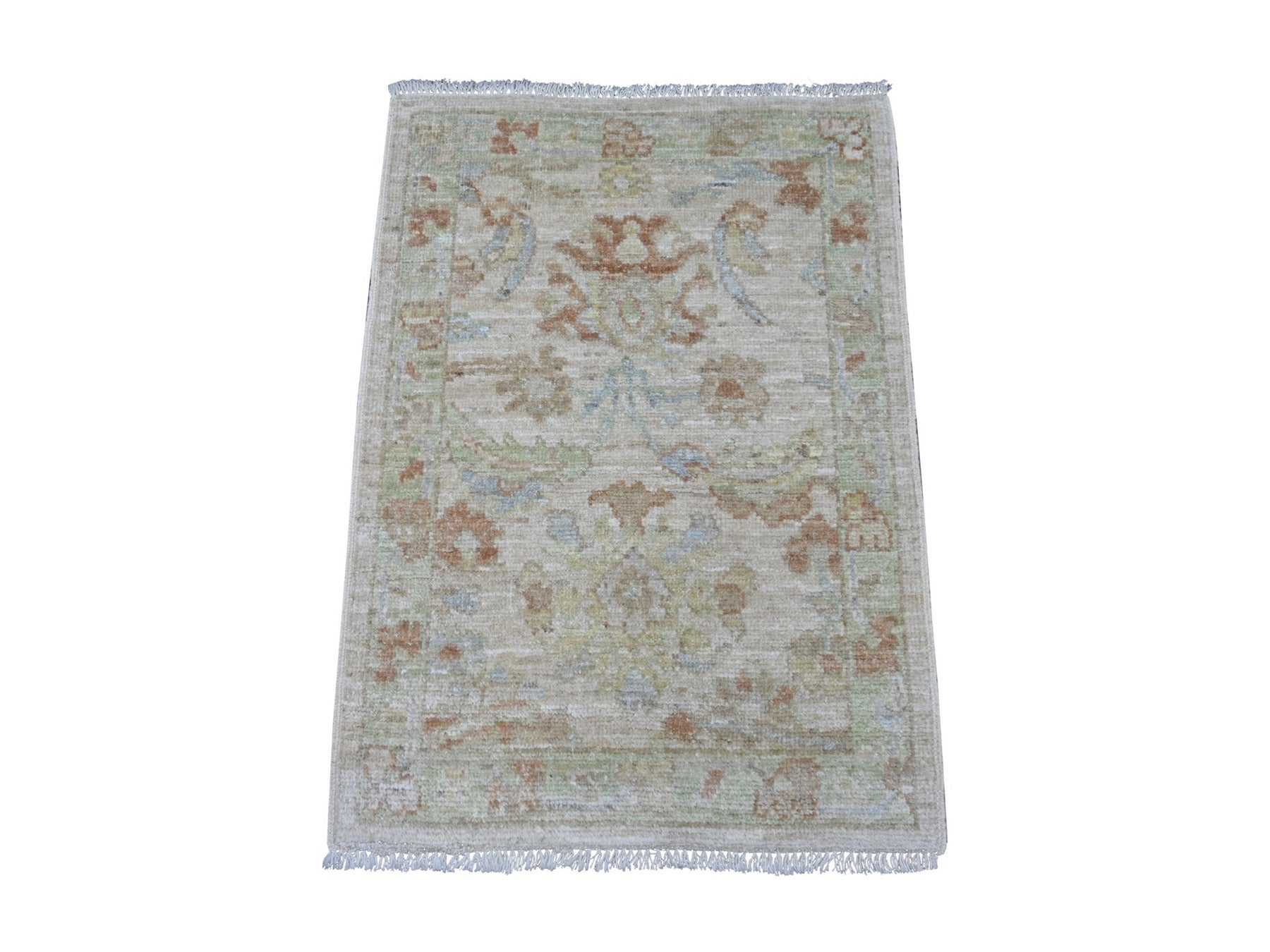 Oushak Oushak hand-knotted wool rug in Gray & Green, 2'1" x 2'11" — SKU O021526