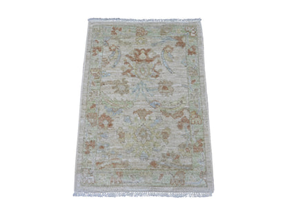 Oushak Oushak hand-knotted wool rug in Gray & Green, 2'1" x 2'11" — SKU O021526
