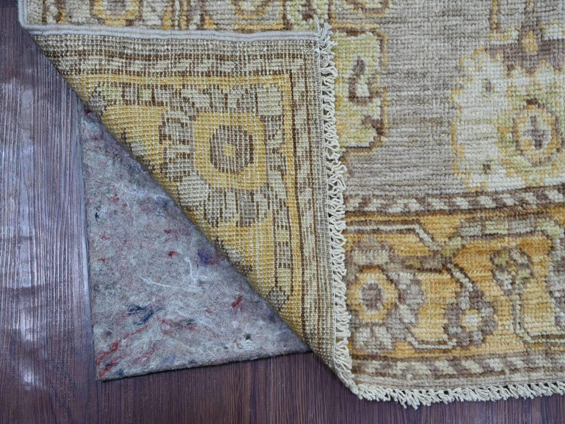 Oushak Oushak hand-knotted wool runner in Gray & Gold, 2'9" x 9'7" — SKU O021531 (view 2)