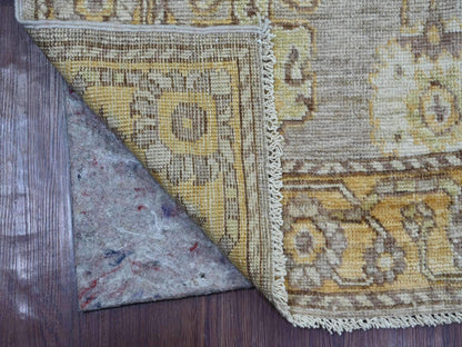 Oushak Oushak hand-knotted wool runner in Gray & Gold, 2'9" x 9'7" — SKU O021531 (view 2)