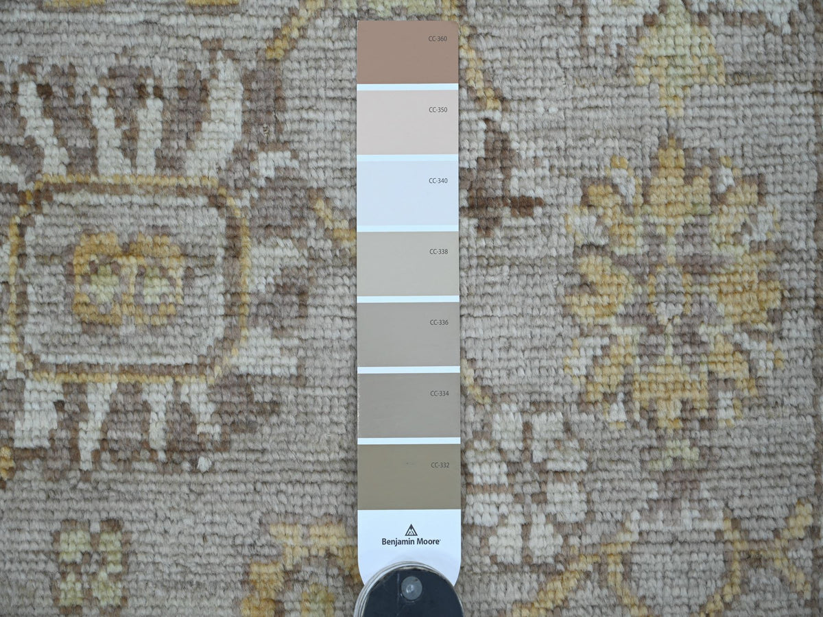 Oushak Oushak hand-knotted wool runner in Gray & Gold, 2'9" x 9'7" — SKU O021531 (view 3)