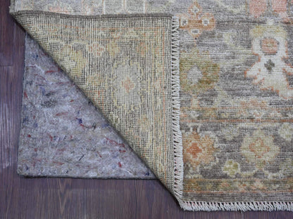 Brown 3'0" x 19'4" Oushak And Peshawar Hand knotted Wool Rug - Sku: O021532