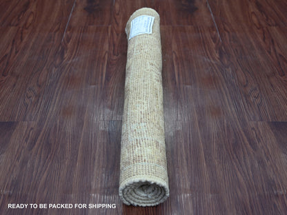 Brown 2'0" x 3'0" Oushak And Peshawar Hand knotted Wool Rug - Sku: O021533