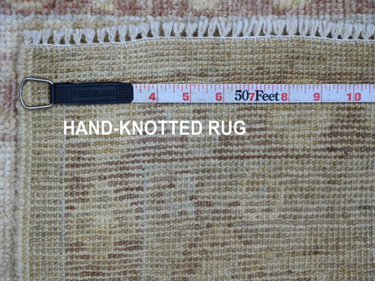 Brown 2'0" x 3'0" Oushak And Peshawar Hand knotted Wool Rug - Sku: O021533