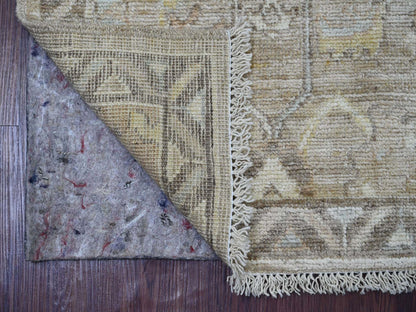 Brown 2'0" x 3'0" Oushak And Peshawar Hand knotted Wool Rug - Sku: O021534
