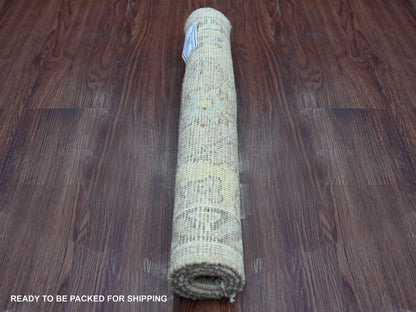 Brown 2'0" x 3'0" Oushak And Peshawar Hand knotted Wool Rug - Sku: O021534
