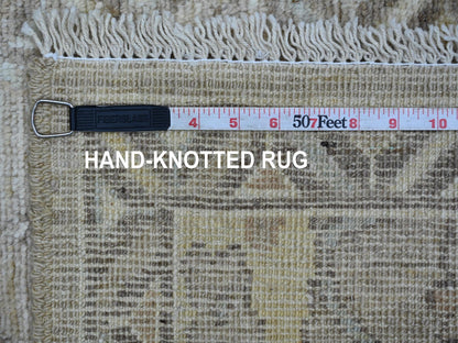 Brown 2'0" x 3'0" Oushak And Peshawar Hand knotted Wool Rug - Sku: O021534