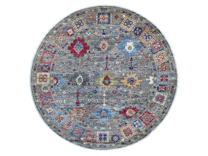Mahal Oushak hand-knotted wool rug in Gray, 9'10" x 10' — SKU O021535