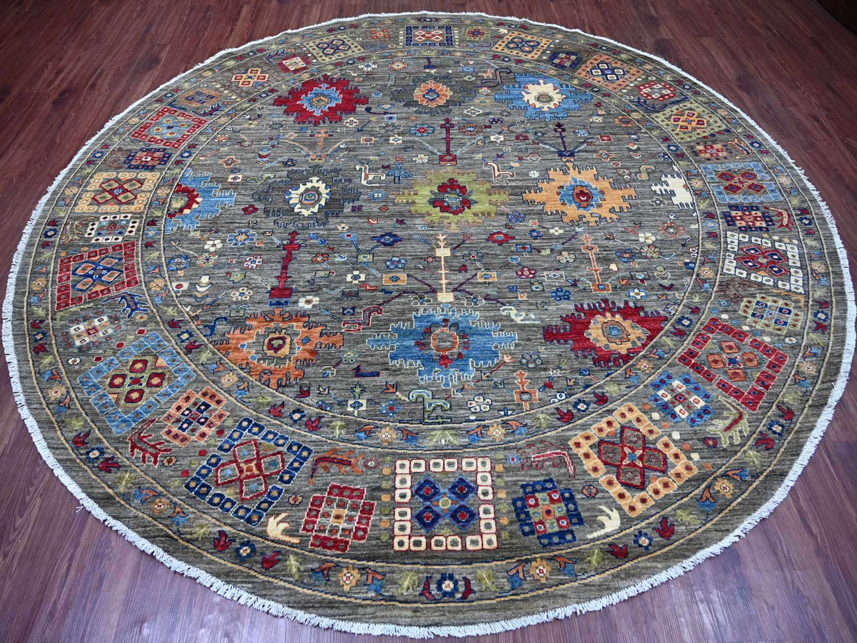 Mahal Oushak hand-knotted wool rug in Gray, 9'10" x 10' — SKU O021535 (view 2)