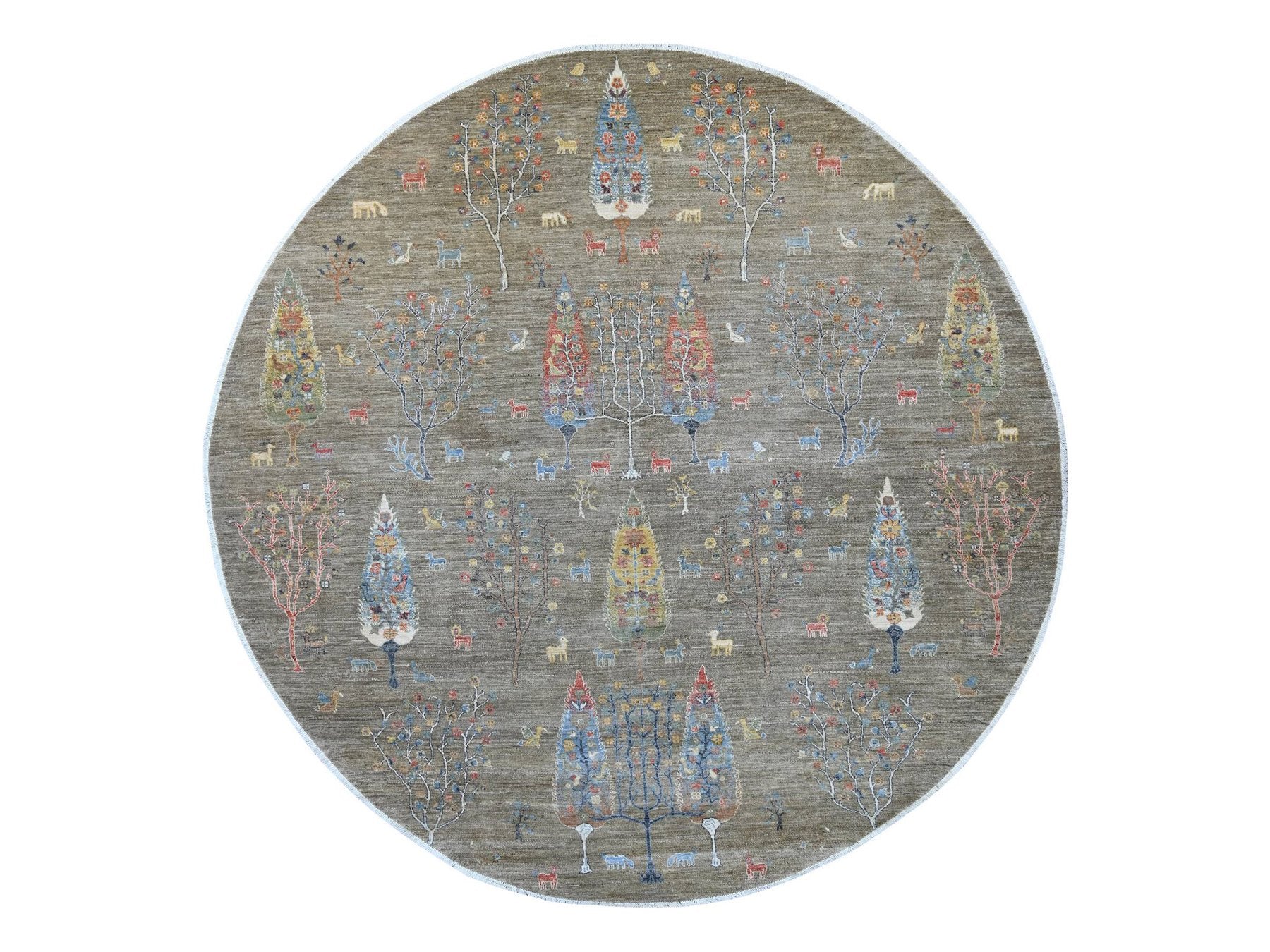 Peshawar Oushak hand-knotted wool rug in Gray, 10' x 10'2" — SKU O021536