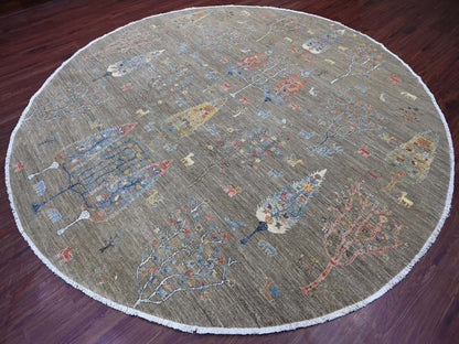 Peshawar Oushak hand-knotted wool rug in Gray, 10' x 10'2" — SKU O021536 (view 3)