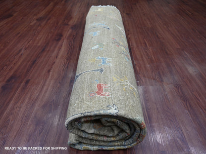 Peshawar Oushak hand-knotted wool rug in Gray, 10' x 10'2" — SKU O021536 (view 9)