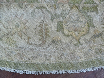 Green 9'8" x 9'10" Oushak And Peshawar Hand knotted Wool Rug - Sku: O021537