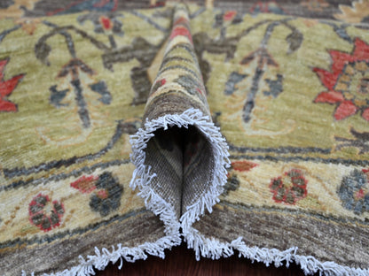Mahal Oushak hand-knotted wool rug in Gray & Green, 9'11" x 9'11" — SKU O021538 (view 5)