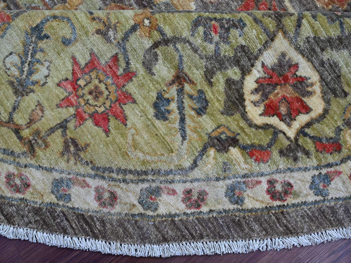 Mahal Oushak hand-knotted wool rug in Gray & Green, 9'11" x 9'11" — SKU O021538 (view 6)