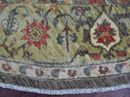 Mahal Oushak hand-knotted wool rug in Gray & Green, 9'11" x 9'11" — SKU O021538 (view 6)