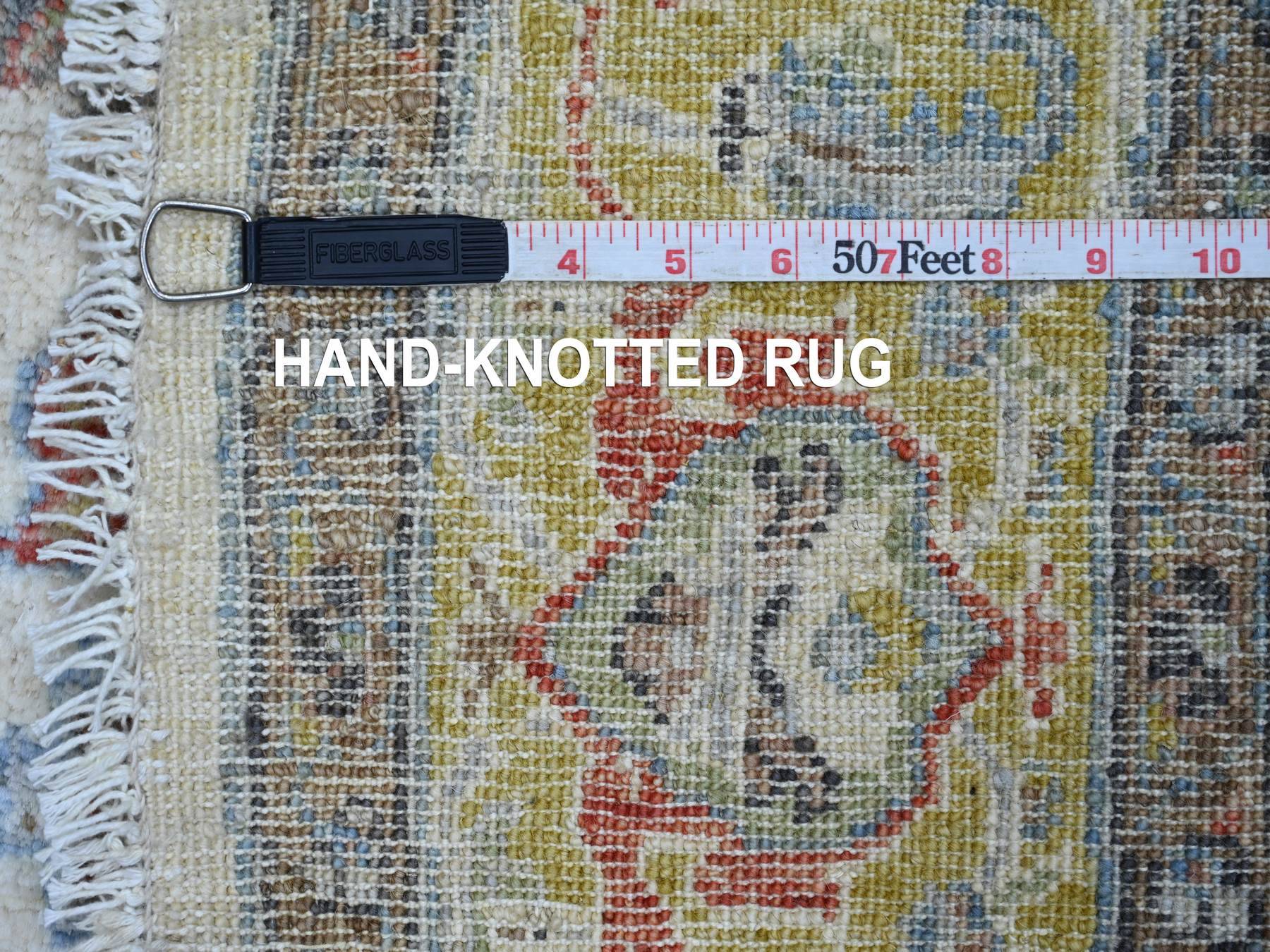Mahal Oushak hand-knotted wool rug in Ivory & Gold, 6'1" x 6'5" — SKU O021539 (view 6)