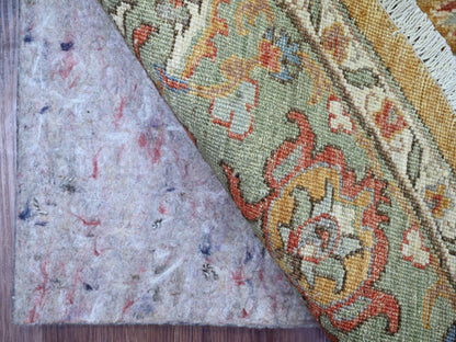 Brown 6'0" x 6'2" Oushak And Peshawar Hand knotted Wool Rug - Sku: O021540