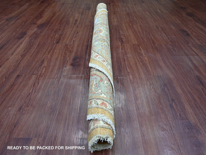 Brown 6'0" x 6'2" Oushak And Peshawar Hand knotted Wool Rug - Sku: O021540