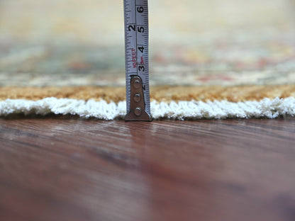 Brown 6'0" x 6'2" Oushak And Peshawar Hand knotted Wool Rug - Sku: O021540