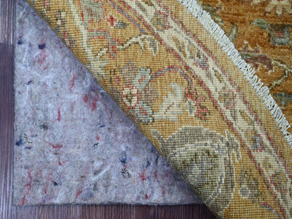 Brown 6'0" x 6'1" Oushak And Peshawar Hand knotted Wool Rug - Sku: O021542