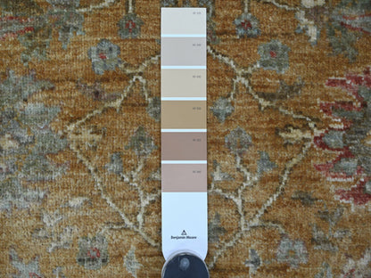 Brown 6'0" x 6'1" Oushak And Peshawar Hand knotted Wool Rug - Sku: O021542