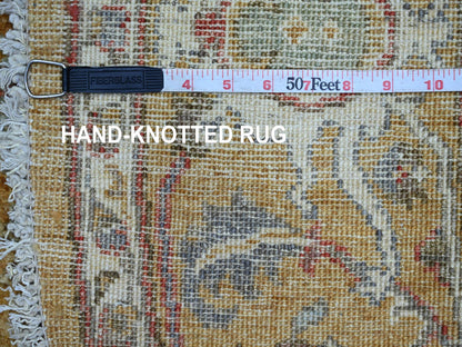 Brown 6'0" x 6'1" Oushak And Peshawar Hand knotted Wool Rug - Sku: O021542
