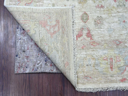 Ivory 4'0" x 6'3" Oushak And Peshawar Hand knotted Wool Rug - Sku: O021544