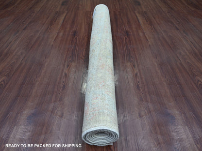 Ivory 4'0" x 6'3" Oushak And Peshawar Hand knotted Wool Rug - Sku: O021544