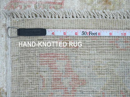 Ivory 4'0" x 6'3" Oushak And Peshawar Hand knotted Wool Rug - Sku: O021544