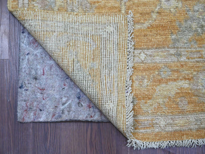 Brown 3'10" x 5'9" Oushak And Peshawar Hand knotted Wool Rug - Sku: O021547