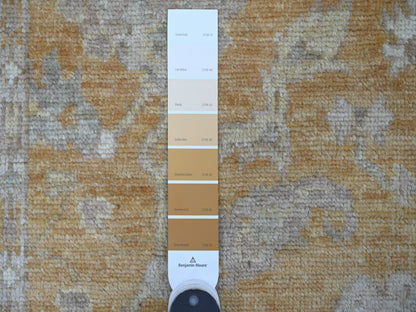 Brown 3'10" x 5'9" Oushak And Peshawar Hand knotted Wool Rug - Sku: O021547