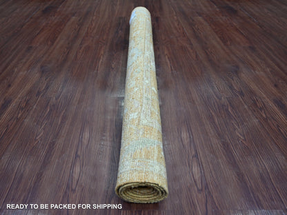 Brown 3'10" x 5'9" Oushak And Peshawar Hand knotted Wool Rug - Sku: O021547