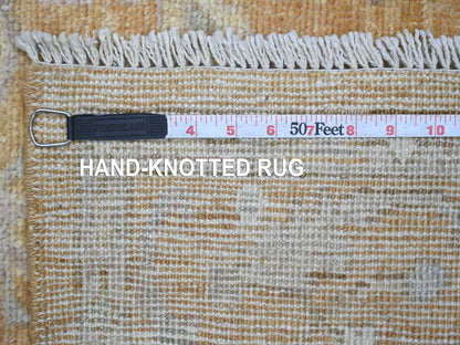 Brown 3'10" x 5'9" Oushak And Peshawar Hand knotted Wool Rug - Sku: O021547
